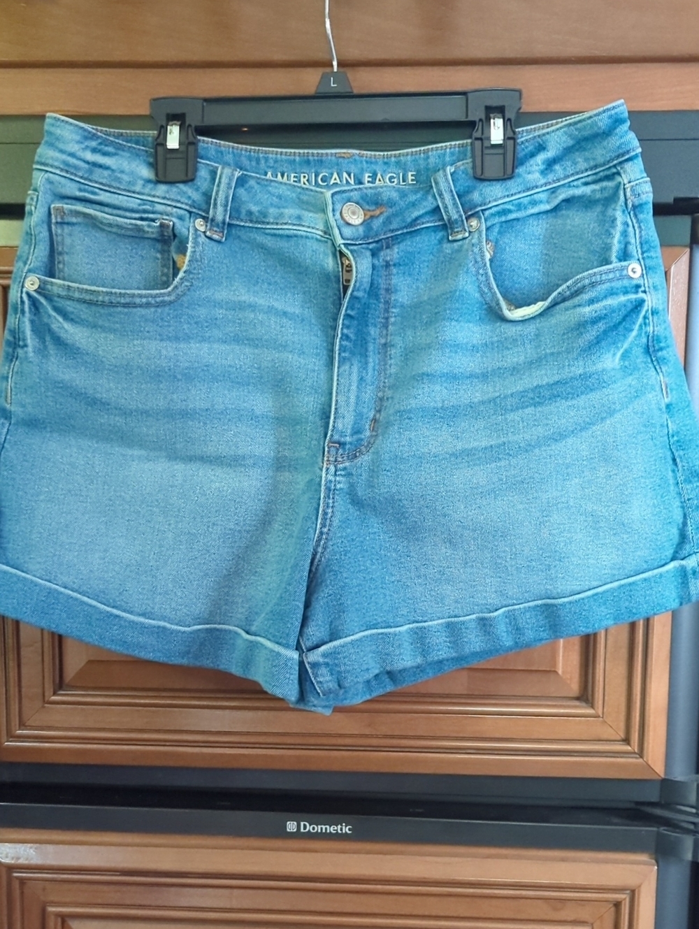 American Eagle Outfitters Light Blue Rolled-Hem Denim Shorts